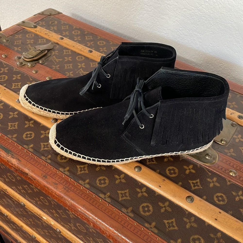 Saint Laurent Moccasin Ankle Booties Black Size 40 - Picture 2 of 11